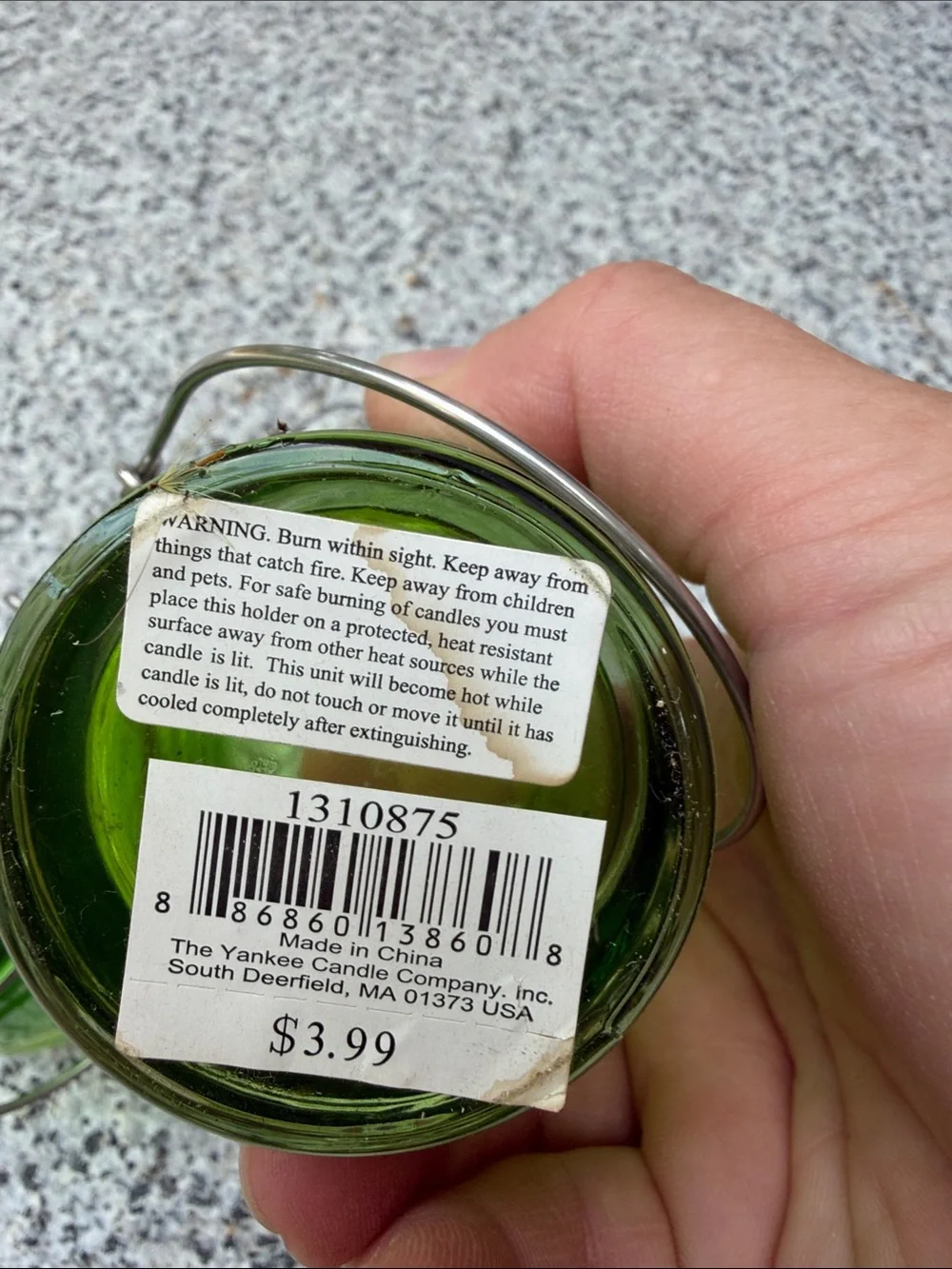 Green Glass Hanging Lantern Votive Set